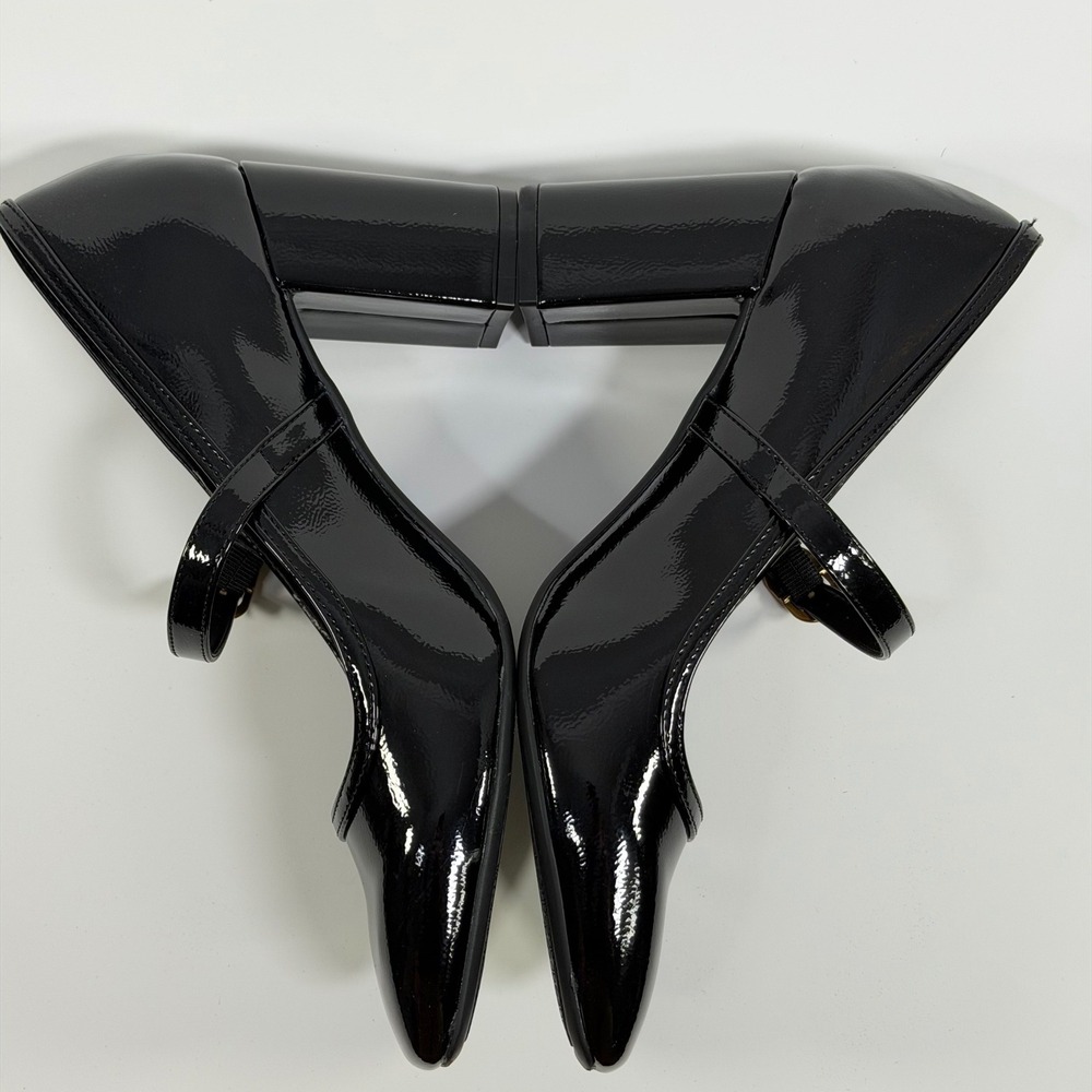 Giani Bernini Size-8.5 M Yerraap Black Patent Mary Jane Block Heel Pumps - Picture 5 of 9
